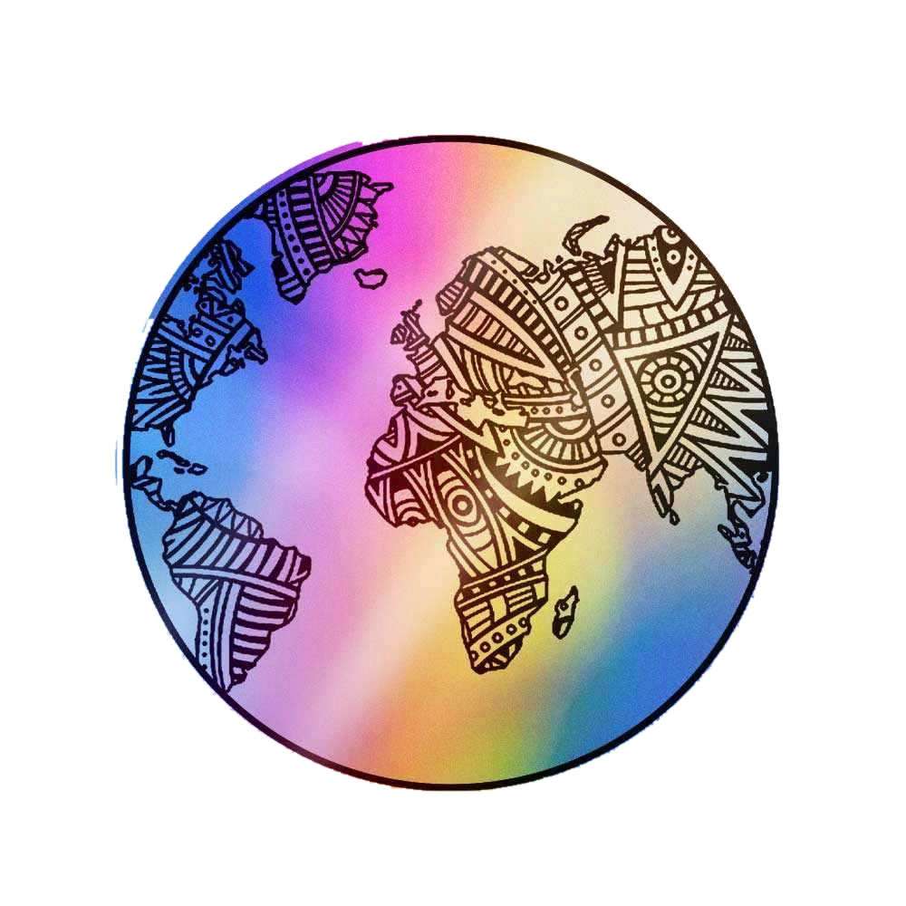 Mandala earth Holographic Stickers